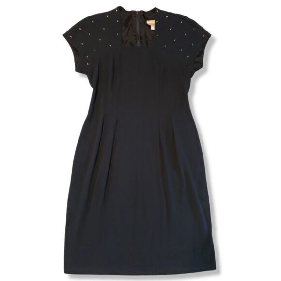 Vintage Dress Katie Petites MFG Dress Size 6 Women's Square Neck Studded Studs - Picture 1 of 7